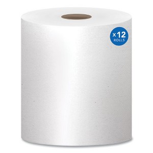 Scott Essential Hard Roll Towels for Business, Absorbency Pockets, 1-Ply, 8" x 800 ft,  1.5" Core, White, 12 Rolls / Carton - 1 of 4