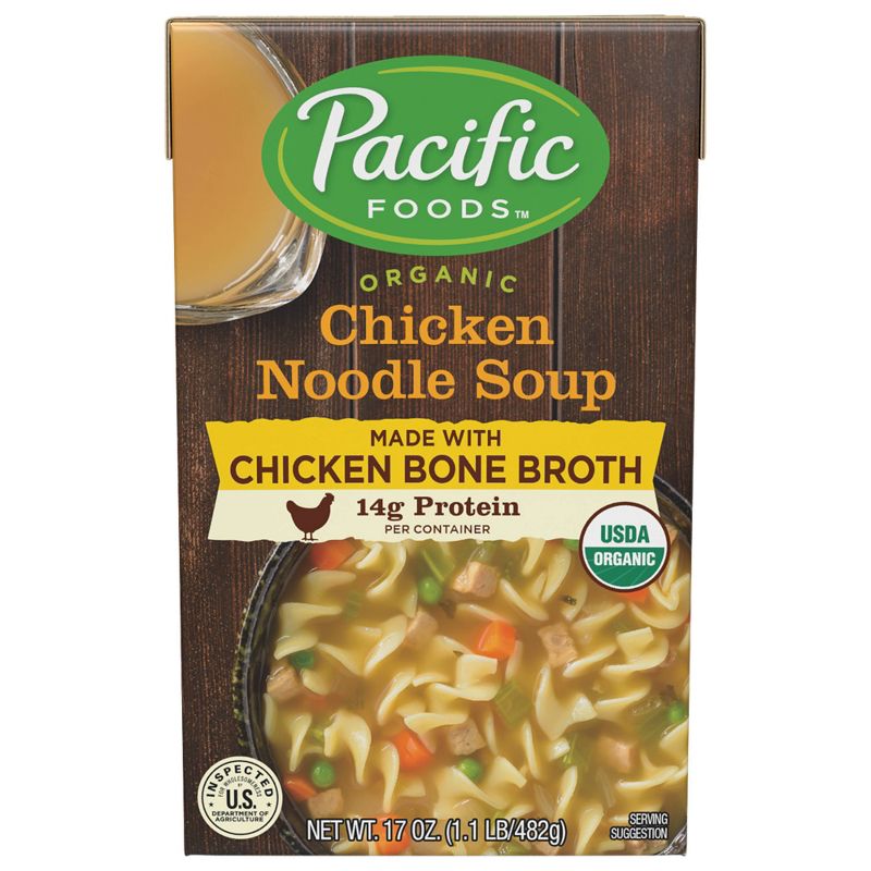 Pacific Foods Organic Chicken Noodle Soup with Bone Broth - 17oz, 6 of 11