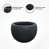 13" Kante Lightweight Outdoor Concrete Bowl Planter: Durable & UV Resistant - Rosemead Home & Garden, Inc. - 4 of 4
