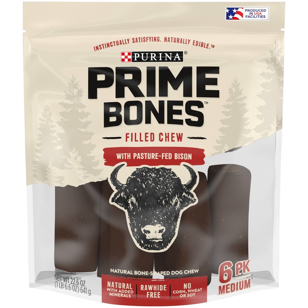 Photos - Dog Food Prime Bones Femur Bison Chewy Dog Treat -22.6oz - M