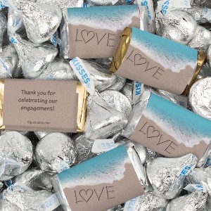 116 Pcs Engagement Party Candy  Favors Hershey's Miniatures & Kisses by Just Candy (1.5 lbs) - Beach - 1 of 2