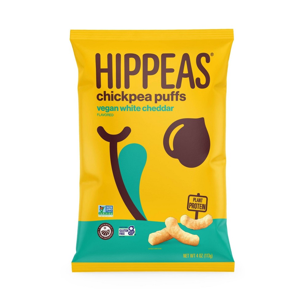 ( Case of 6 count)(BBY:09/30/24)Hippeas HIPPEAS White Cheddar Puffs - 4oz