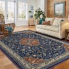 Vintage Area Rugs, Indoor Non-Slip Floral Print Accent Carpet, Stain-Resistant Soft Indoor Mat - 4 of 4