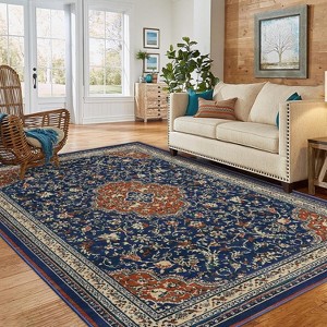 Monaco Collection Runner Rug, Boho Chic Medallion Distressed Design, Non-Shedding & Easy Care, Ideal for High Traffic Areas - 1 of 4