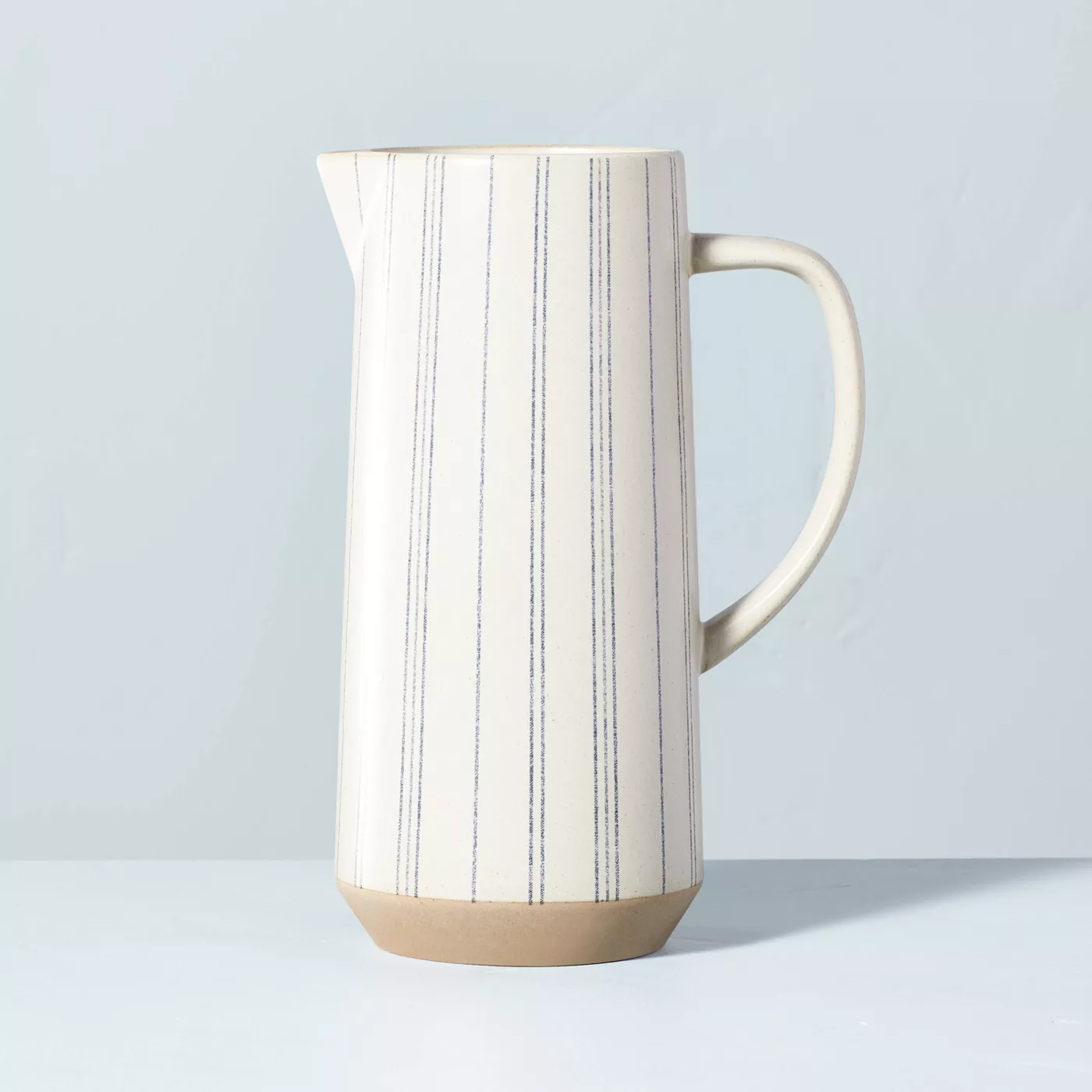 78oz Distressed Stripe Stoneware Pitcher Blue/Sour Cream - Hearth & Hand™ with Magnolia - image 1 of 7