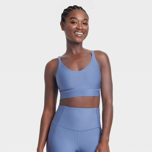 Women s Effortless Support Medium Support Sports Bra All In Motion Blue Xl Target