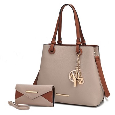 MKF Collection Kearny Vegan Leather Women’s Tote Bag with Wallet by Mia K- 2 pieces