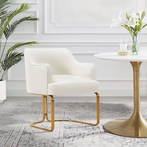 Manhattan Comfort Raya Modern Leatherette Upholstered Dining Armchair - 1 of 4