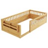 Zeus & Ruta Natural Wood Floor Bed Frame with High Rails, Built-In Light & Storage Shelf for Kids - 2 of 4