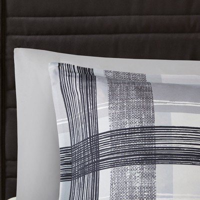Intelligent Design 5pc Full/Queen Slate Plaid Comforter Set Black: Hypoallergenic Midweight Bedding, Modern Microfiber, Includes Decorative Pillows — фото 7