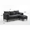 TiramisuBest Convertible Grayish Sectional Sofa, L-Shaped 3-Seater Couch with Storage Footstool for Living Room & Bedroom - 3 of 4