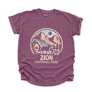 Zion National Park Two-Toned Circle - Women's Garment Dyed Graphic T-Shirt - 1 of 4