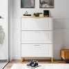 Famapy 35.4"W White Shoe Storage Cabinet with Foldable Compartments and Drawer - 2 of 4