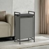 Stylish Laundry Hamper - Pull-Out Bag, Removable Shelf, Metal Frame, 12.7 Gallons (47 L), 16.5 x 11 x 29.5 Inches - 2 of 4