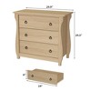 Jojoka 3-Drawer Boho Dresser with Rattan Accents & Curved Legs – Compact Storage Cabinet for Bedroom, Living Room, Entryway, Nursery - 2 of 4