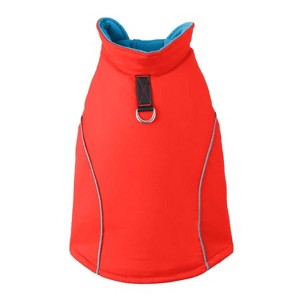 Gooby Sports Vest, Fleece Lined Small Dog Cold Weather Jacket Coat Sweater with Reflective Lining, Orange, Large - 1 of 1