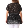 Agnes Orinda Women's Plus Size V Neck Short Sleeve Floral Print Tiered Peplum Blouses - 4 of 4