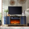 OKD Luxury 70"  Fireplace TV Stand, TV Console with Faux Marble Top - 2 of 4