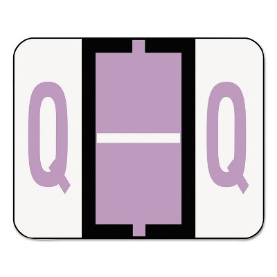 Smead A-Z Color-Coded Bar-Style End Tab Labels Letter Q Lavender 500/Roll 67087