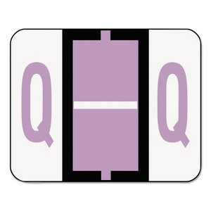 Smead A-Z Color-Coded Bar-Style End Tab Labels Letter Q Lavender 500/Roll 67087 - 1 of 4