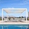 PURPLE LEAF Outdoor Louvered Pergola Aluminum Gazebo Modern White Patio Metal Pergola with Adjustable Rainproof Hardtop for Garden Lawns Yard - 2 of 4