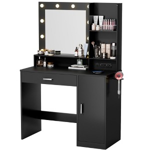 LACOO 39" Vanity Table with Cabinet and Power Outlet - 1 of 4
