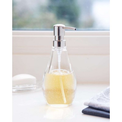 Umbra Clear Acrylic Lotion and Soap Dispenser with Metal Lid