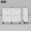Narrow Shoe Rack Cabinet, Shoe Storage Cabinet with Flip Louvered Doors, White - 2 of 4