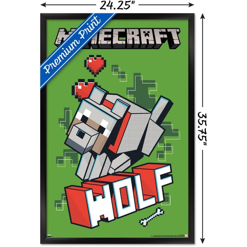 Trends International Minecraft - Wolf Framed Wall Poster Prints, 3 of 7