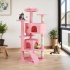 SEVOBAL 54 "Cat Tree Tower Cat Tree Cat Scratching Post Cat Tower Pet Sisal Grab Post Indoor Apartment Plush Toys Rest Play, Pink, 53.9"*19.5"*53.1" - 2 of 4