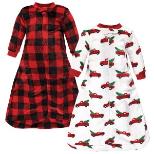 Hudson Baby Plush Long-Sleeve Sleeping Bag, Sack, Wearable Blanket, Christmas Tree Truck, 0-9 Months - 1 of 4