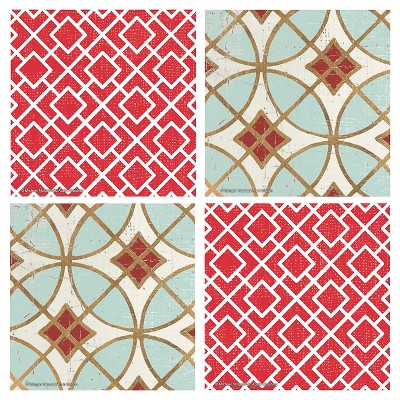 red coaster set