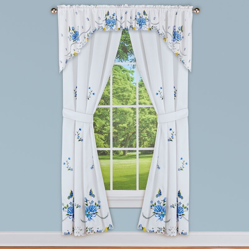Collections Etc Rose And Butterfly Embcurtains, 3 of 4