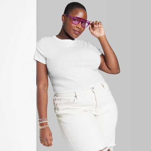 Women's Short Sleeve T-shirt - Wild Fable™ White Xxs : Target