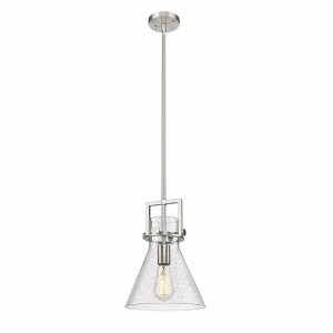 Newton Cone - 1 Light Stem Hung Pendant In Industrial Style-13.63 Inches Tall and 10 Inches Wide - 1 of 1