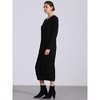 Allegra K Women's Long Sleeve Buttons Crew Neck Knitted Midi Sweater Dress - 3 of 4