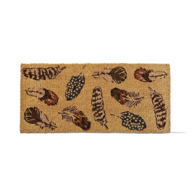 tagltd 1'6"x3'3" Floating On The Wind Feather Print Rectangle Indoor and Outdoor Estate Coir Door Welcome Mat Brown