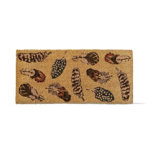 tagltd 1'6"x3'3" Floating On The Wind Feather Print Rectangle Indoor and Outdoor Estate Coir Door Welcome Mat Brown - 1 of 2