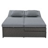 Carrie Rattan Outdoor Patio Sunbed with Adjustable Backrest and Seat for 2-Person, Tanning Near Me - Maison Boucle - 2 of 4