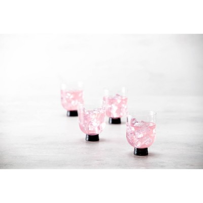 Trevi 17.6oz Clear Glassware Set with Black Base, Set of 4