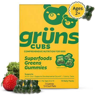 Grüns Kids' Low Sugar Superfoods Greens Gummies - 72ct/12 Servings