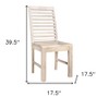 HomeRoots Set of Two White Wood Ladder Back Dining Side Chairs - 3 of 4
