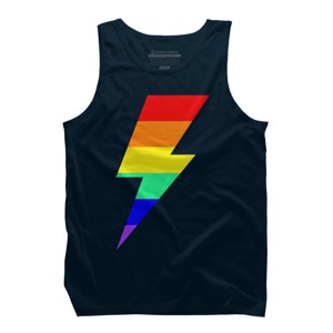 Adult Design By Humans Rainbow Pride Flag Lightning Bolt By Tank Top - 1 of 2