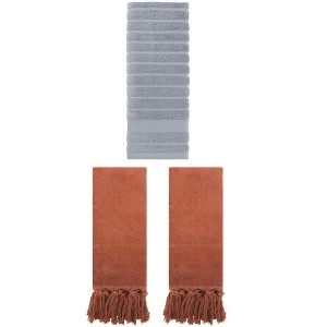 REGALWOVEN 3 Packs Solid Absorbent Soft Cotton Hand Towels 14" x 30" - 1 of 4
