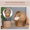 23" Handwoven Elevated Cat Bed with Cushion,Rotatable Wicker Cat Egg Chair,Raised Indoor Cat House for Small Cats-LAOTIES - 4 of 4