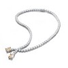 Guili Sterling Silver Two-Stone Tennis Chain Collar Necklace in Green, Red, Yellow, White, or Blue—Sleek, Modern, and Sophisticated. - 3 of 3