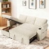 Dyonery 82" Sleeper Sofa Bed, L-Shaped Reclining Couch with Reversible Storage Chaise, Tool-Free Assembly - 2 of 4