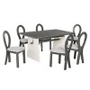Modern Dining Table Set for 6,Solid Rubber Dining Table,Upholstered Chairs with Teardrop-Shaped Back for Living Room Dining Room - 2 of 4