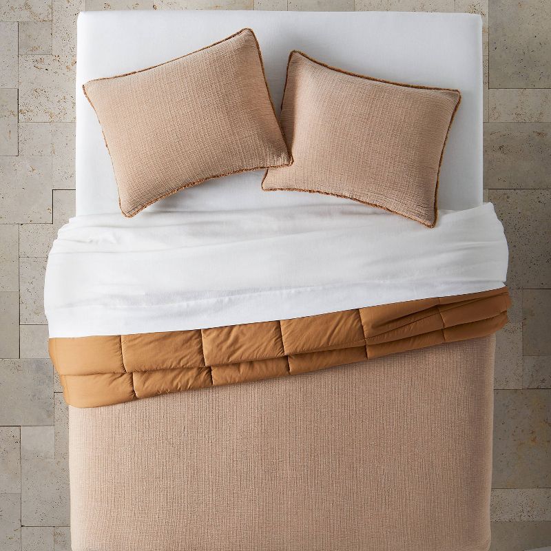 Textured Chambray Cotton Comforter & Sham Set - Casaluna™, 3 of 15