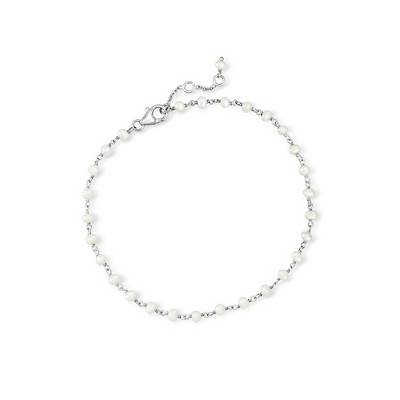 Ross-Simons 3.5-4mm Cultured Pearl Anklet in Sterling Silver Size 9